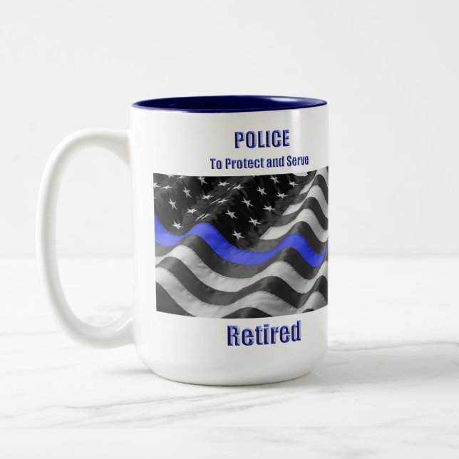 Tasse 2 Couleurs Police à la retraite (Gauche)