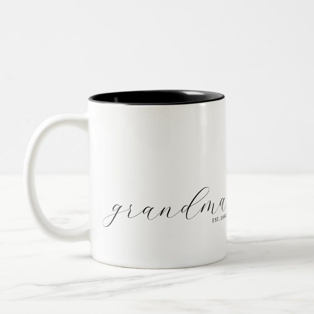 Tasse 2 Couleurs Police de caractères script noir grand-mère établi (Gauche)