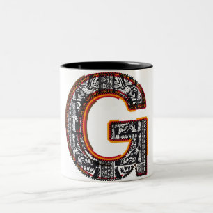 Tasse 2 Couleurs Police du ` s d'Inca, lettre G
