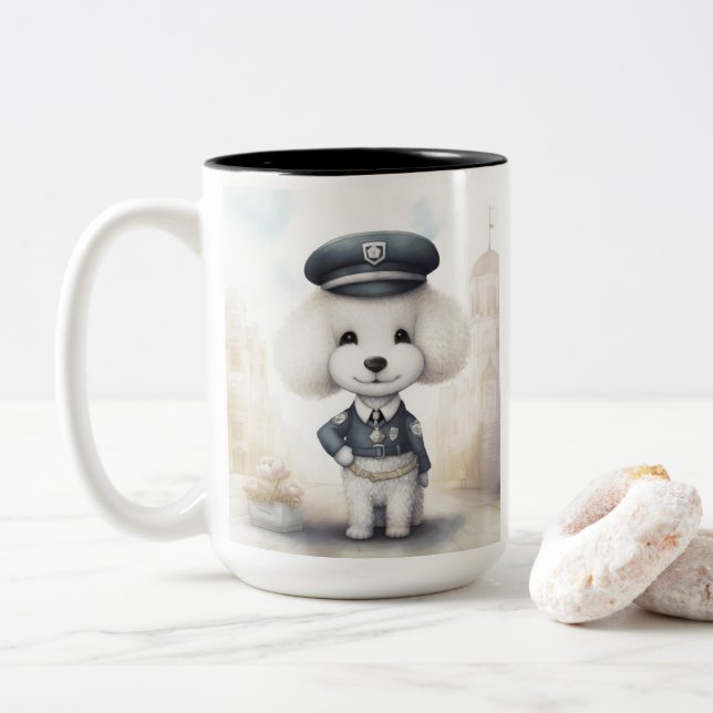 Tasse 2 Couleurs Police Police Police Force...Loi & ordre (Avec donut)