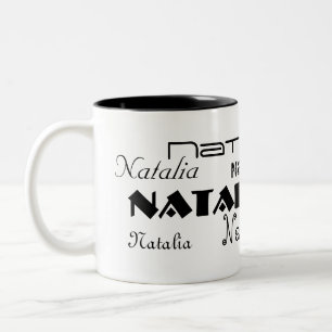 Tasse 2 Couleurs Polices cool Votre nom Personnalisé