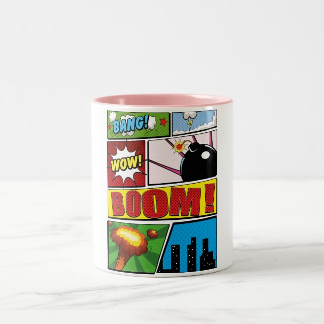 Tasse 2 Couleurs Polices de bande dessinée ! (Centre)