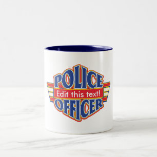 Tasse 2 Couleurs Policier fait sur commande