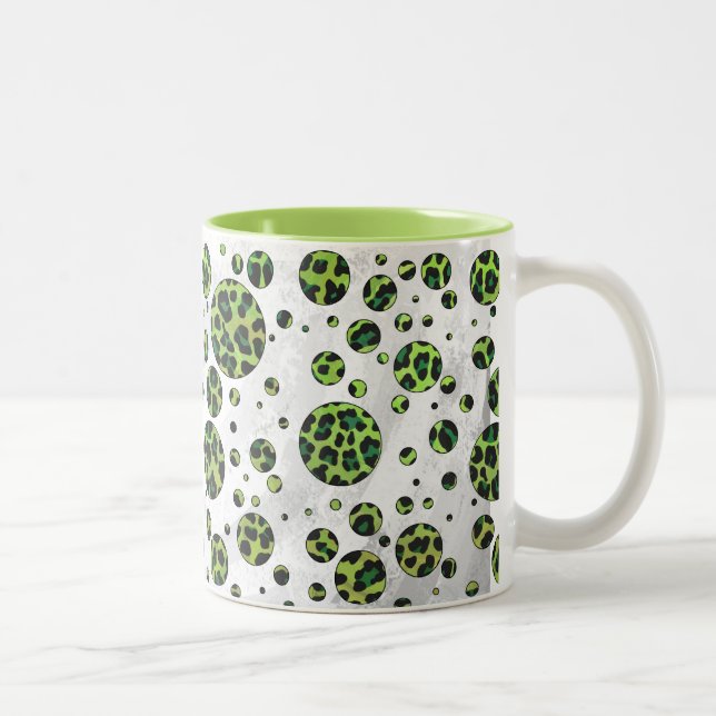 Tasse 2 Couleurs Polka Dot Leopard noir et vert (Droit)