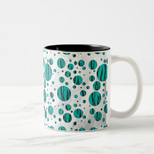 Tasse 2 Couleurs Polka Dot Tiger noir et Turquoise
