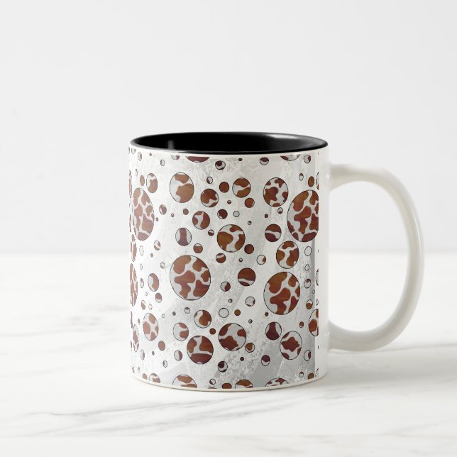 Tasse 2 Couleurs Polka Dot Vache Brown et blanche (Droit)