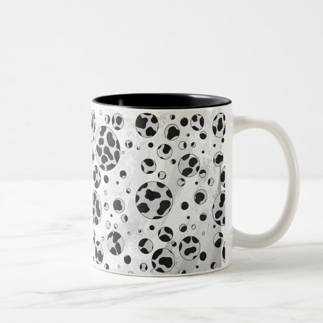 Tasse 2 Couleurs Polka en Dalmatie noir et blanc (Droit)