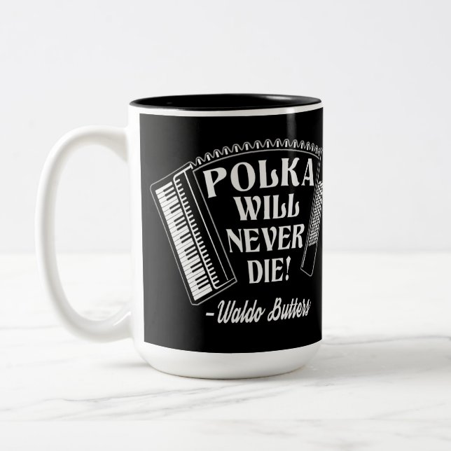 Tasse 2 Couleurs Polka ne mourra jamais les fans de Dresde (Gauche)