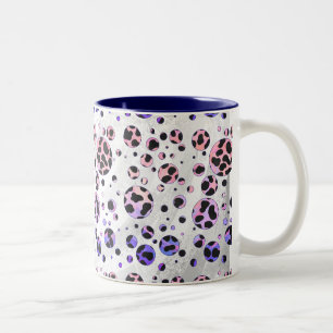 Tasse 2 Couleurs Polka noire et rose de Dalmatie Imprimer