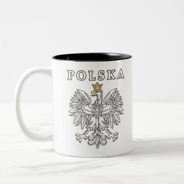 Tasse 2 Couleurs Polska avec Eagle polonais (Gauche)