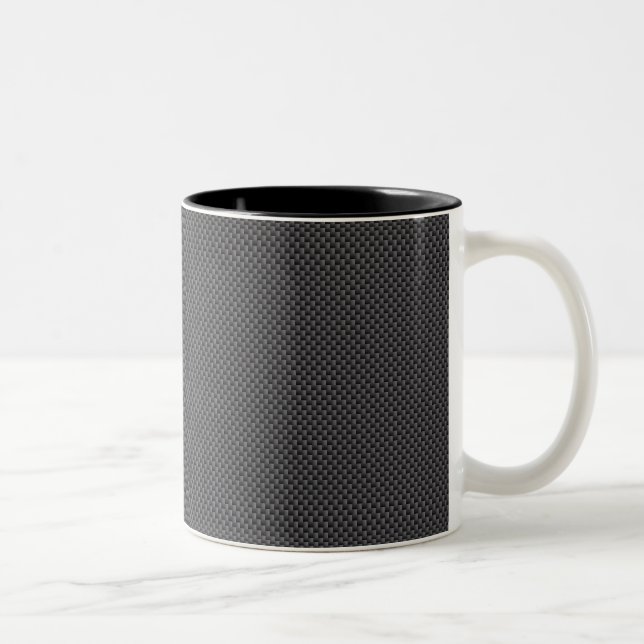 Tasse 2 Couleurs Polymère noir et gris de fibre de carbone (Droit)