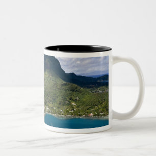 Tasse 2 Couleurs Polynésie française, Bora Bora. Vue aérienne de