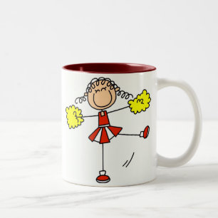 Tasse 2 Couleurs Pom-pom girl de rouge et d'or