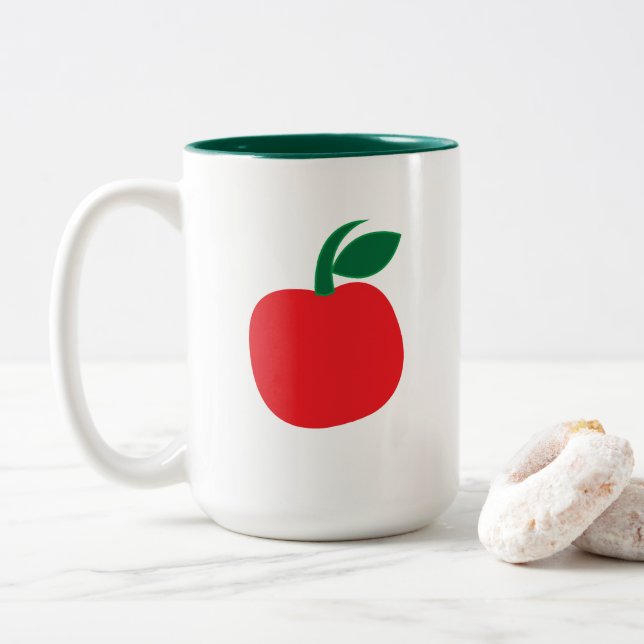 Tasse 2 Couleurs Pomme Fruit  (Avec donut)