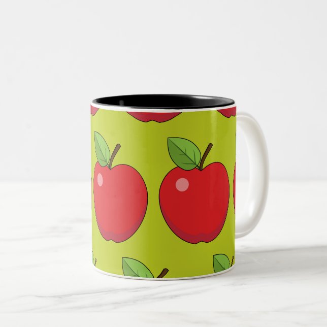 Tasse 2 Couleurs Pomme rouge (Devant droit)