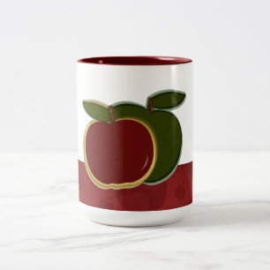 Tasse 2 Couleurs Pommes de campagne (bordure rouge) Grand