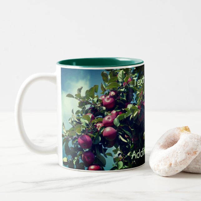 Tasse 2 Couleurs Pommes Sur L'Arbre Nature Personnalisée (Avec donut)