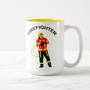 Tasse 2 Couleurs Pompier en vêtements d'engagement Biarbige Tass