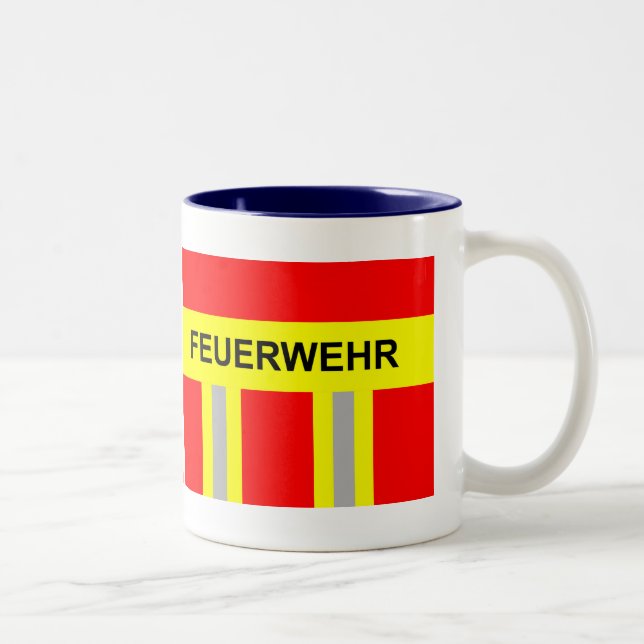 Tasse 2 Couleurs Pompier Symbole de l'uniforme rouge (Droit)