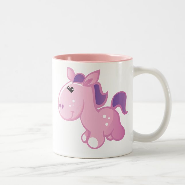 Tasse 2 Couleurs Poney mignon (Droit)
