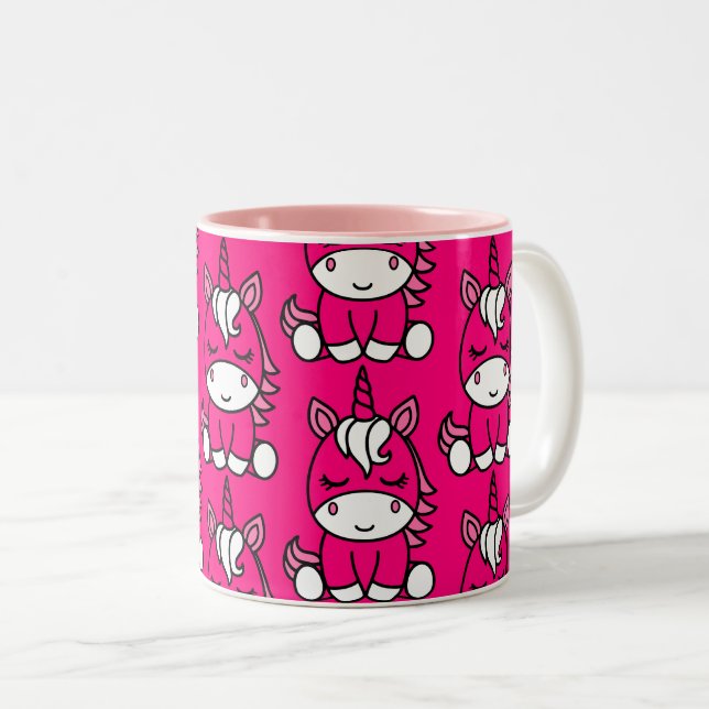 Tasse 2 Couleurs Pony de licorne rose (Devant droit)