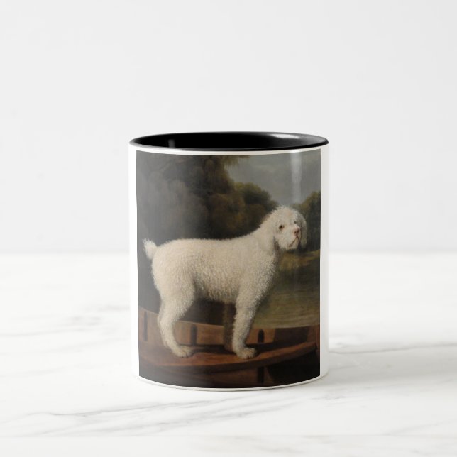 Tasse 2 Couleurs Poodle blanc dans un Punt (par George Stubbs) (Centre)