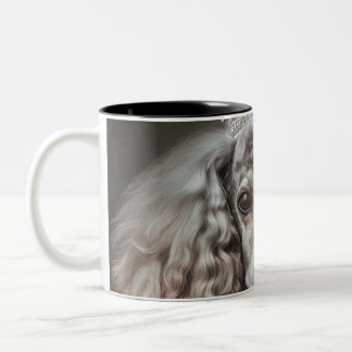 Tasse 2 Couleurs Poodle gris habillé en princesse