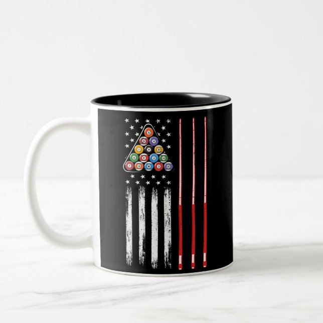 Tasse 2 Couleurs Pool player American Flag (Gauche)