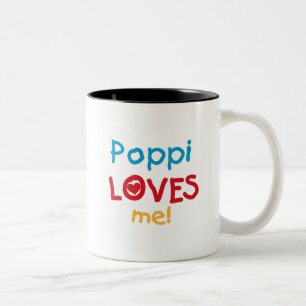 Tasse 2 Couleurs Poppi aime mes t-shirts et cadeaux