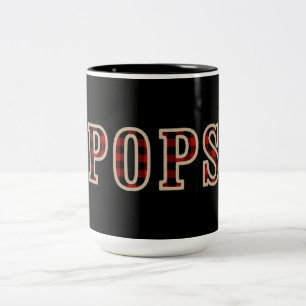 Tasse 2 Couleurs POPS Rustic Red Black Buffalo Checker Carrés