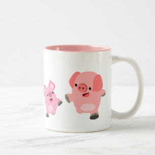 Tasse 2 Couleurs Porcs de dessin mignons