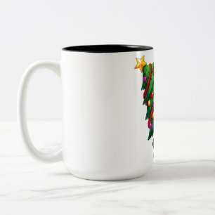 Tasse 2 Couleurs Porte-sapin de Noël pingouin