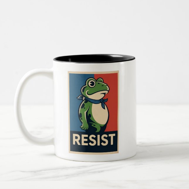 Tasse 2 Couleurs Portland Frog Protest Anti Ice Resistance I Stand  (Gauche)