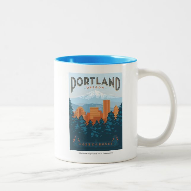 Tasse 2 Couleurs Portland, OU (Droit)