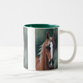 Tasse 2 Couleurs Portrait Arabe de cheval de Z