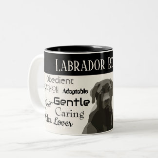 Tasse 2 Couleurs Portrait d’un récupérateur Labrador avec ses trait