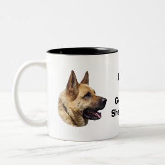 Tasse 2 Couleurs Portrait de chien berger allemand alsacien