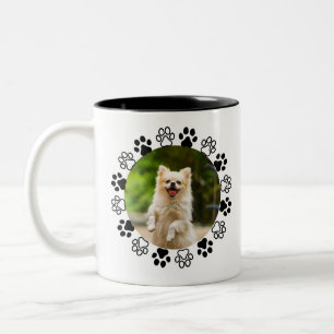Tasse 2 Couleurs Portrait de chien personnalisable canin
