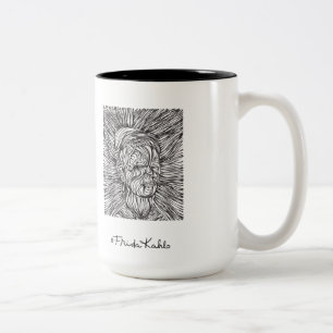 Tasse 2 Couleurs Portrait de Frida Kahlo Lines