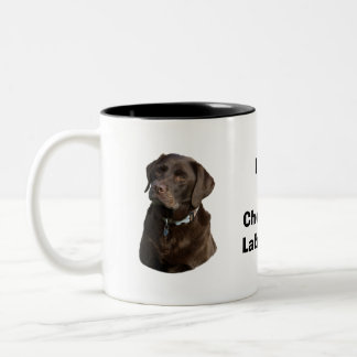 Tasse 2 Couleurs Portrait de photo de chien de Labrador de chocolat