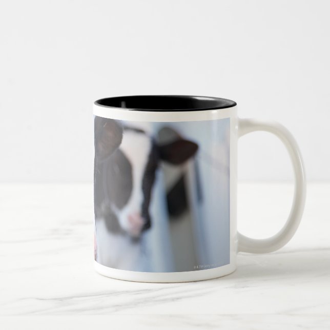 Tasse 2 Couleurs Portrait de vache (Droit)