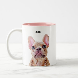 Tasse 2 Couleurs Portrait de Watercolor personnalisé Photo d'animal