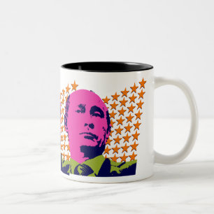 Tasse 2 Couleurs Portrait Pop Art de Poutine rose
