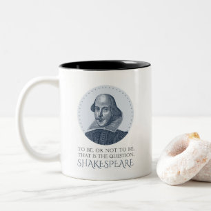 Tasse 2 Couleurs Portrait Shakespeare avec à être ou à ne pas être