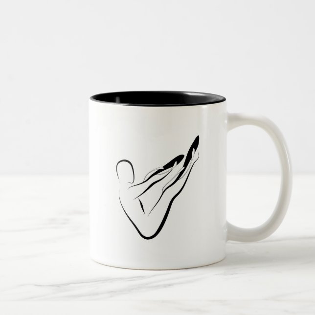 Tasse 2 Couleurs Pose de Pilates (Droit)