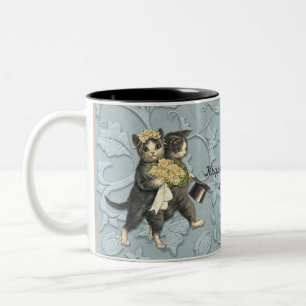 Tasse 2 Couleurs Posh Cats Mariage bleu