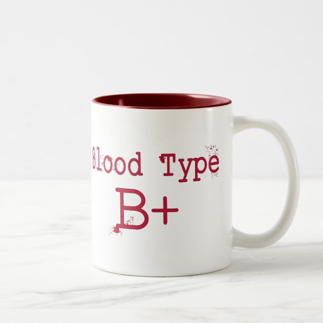 Tasse 2 Couleurs Positif du groupe sanguin B (Droit)