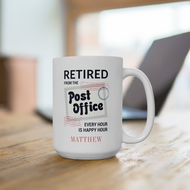 Tasse 2 Couleurs Postal Worker Retirement Mailman Nom personnalisé (Retired Postal Worker Custom Coffee Mug)