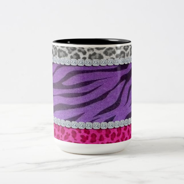 Tasse 2 Couleurs Poster de animal Girly de diamant (Centre)