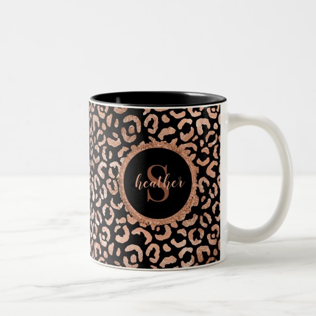 Tasse 2 Couleurs Poster de animal Monogram Girly Leopard (Droit)